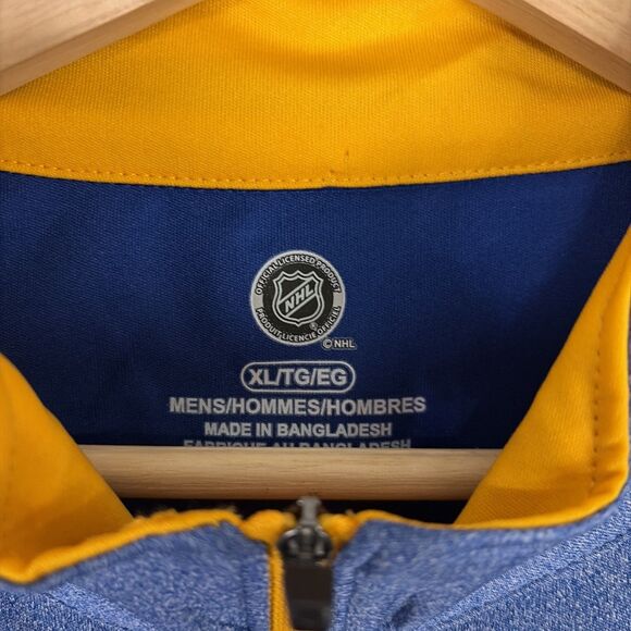 St. Louis Blues NHL 1/4 Zip Blue Pullover Tech Shirt Jacket Men's Size XL NWT - Picture 3 of 6